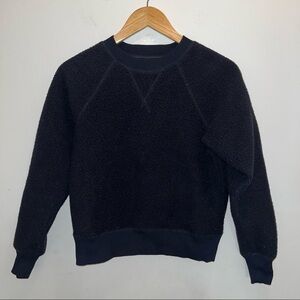 Everlane Navy Sherpa Crewneck Sweatshirt